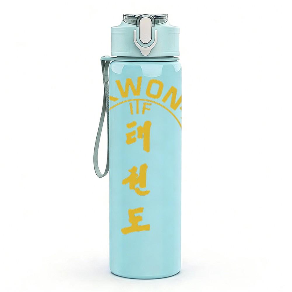 1PC Korean Text 750ml sports water bottle leakproof straw lid outdoor office home