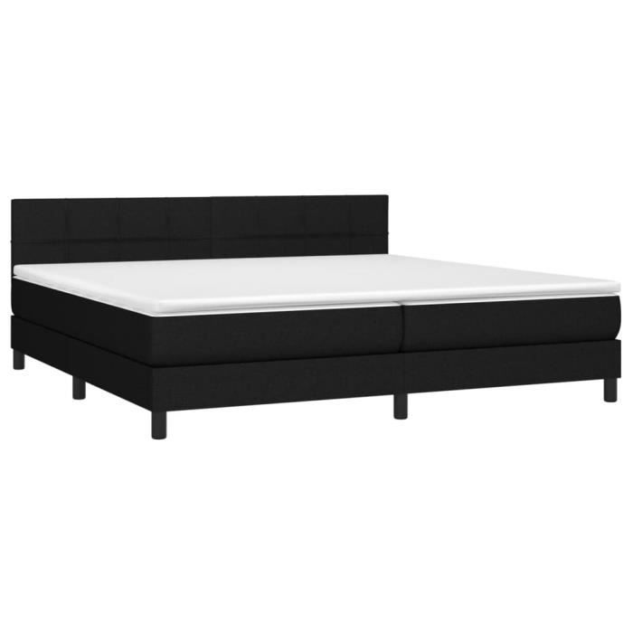 3140083 vidaXL Divan Bed with Mattress Black 200x200 Cm Fabric