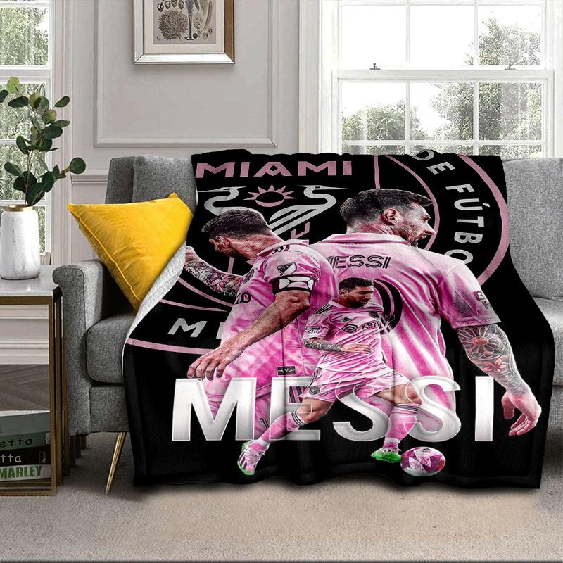 Messi's Pink  Portable Blanket/Soft Blanket Bedding Blanket Suitable for Travel Camping Living Rooms Offices Sofas Fan Gifts