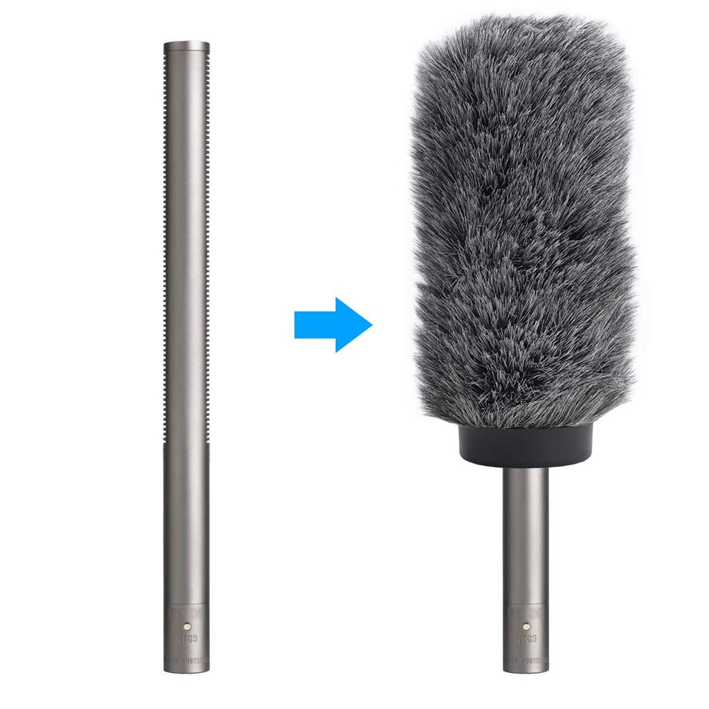 YOUSHARES NTG3 Mic Windscreen Deadcat Windmuff Loaded for Sennheiser MKH416 Shotgun Mic Wind Shield Up Long - NTG-3 7.1"
