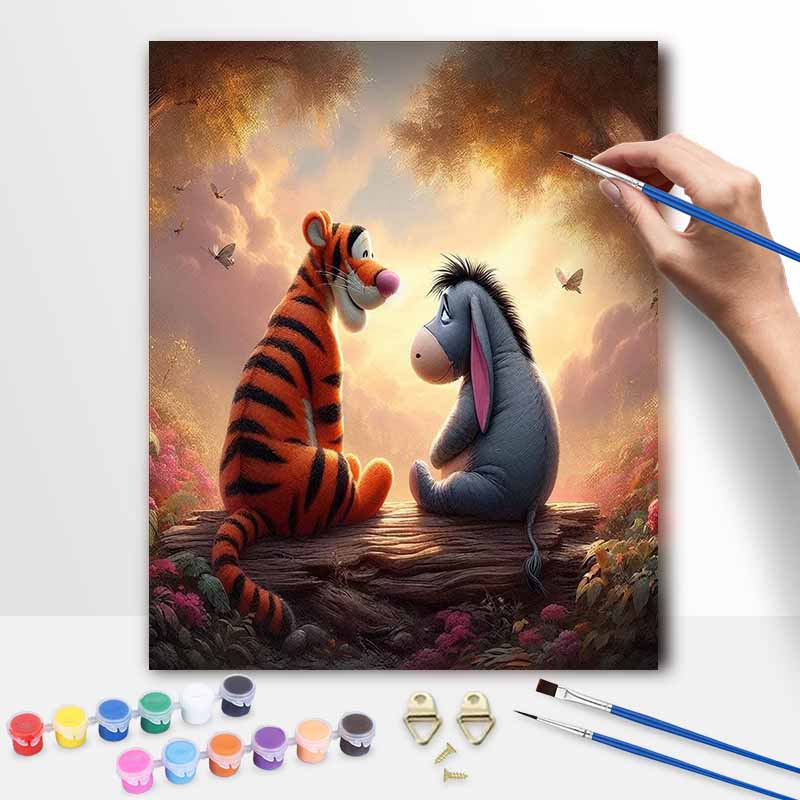 Disney Набор для масляной живописи «Тигра и Иа» Декор стены в спальне Дома Ручная работа Подарок друзьям Расслабляющее искусство и ремесло Индивидуальный набор украшений для комнаты