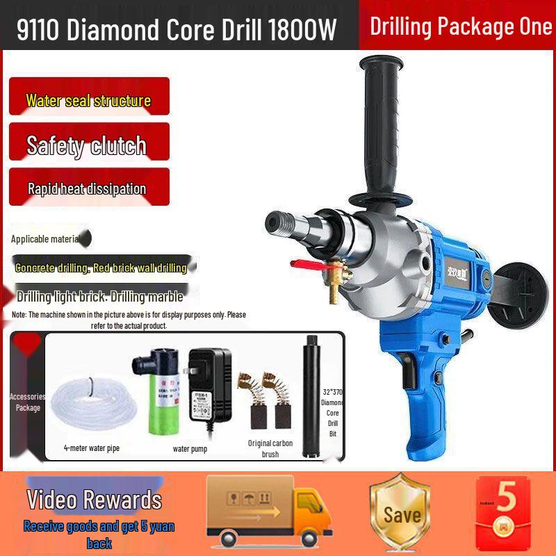 1988 High Power 3500W Water Diamond Core Drill for Air Conditioner Hole Drilling