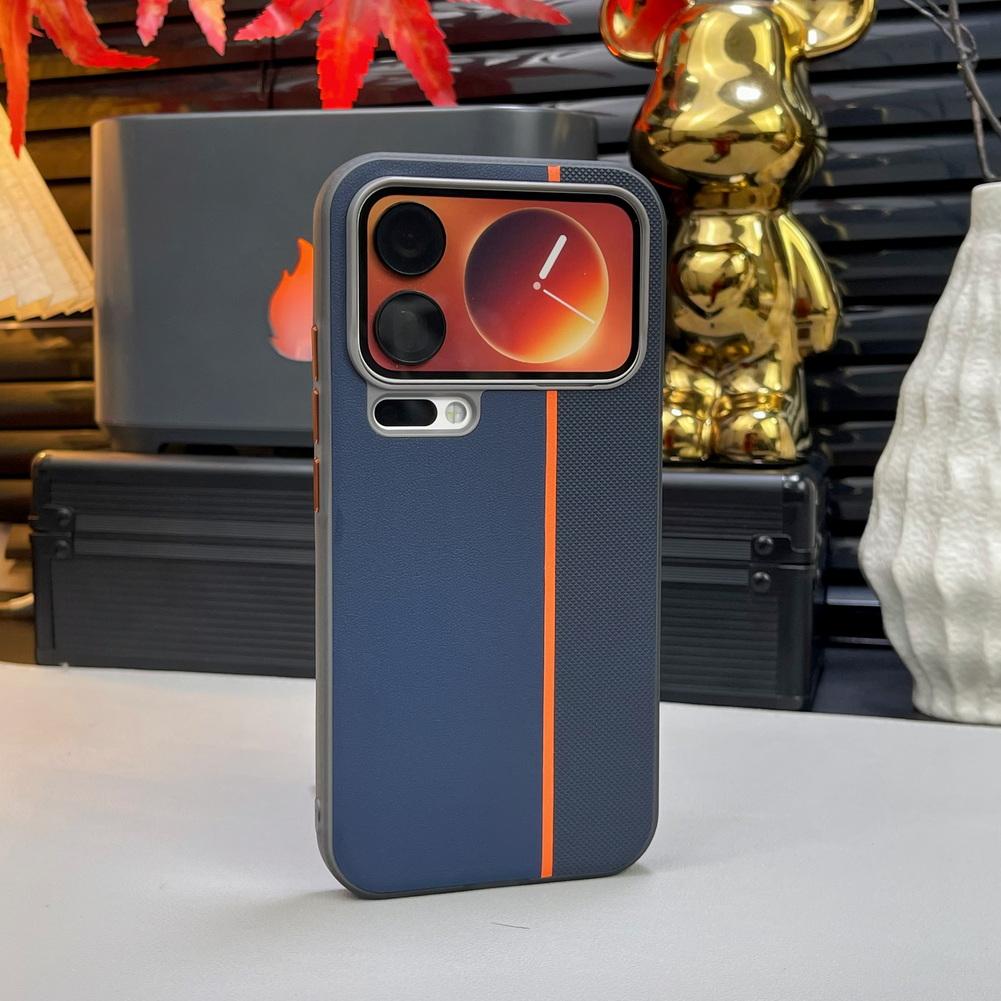 Three-color Leather Patchwork with Magsafe Magnetic Ring Case For Xiaomi 17 Pro Max 17 pro Mi 15 14 pro Lens Protective Cover