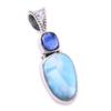 Подвеска Natural Republic Ларимар, кианит 925 пробы из цельного серебра 1,25 дюйма P0E56