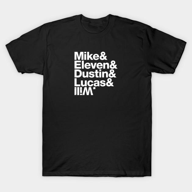 Asian Size Men Print T-shirt Stranger Things Roll Call – Name List No-Cut Heat Transfer Print Cotton Tshirt