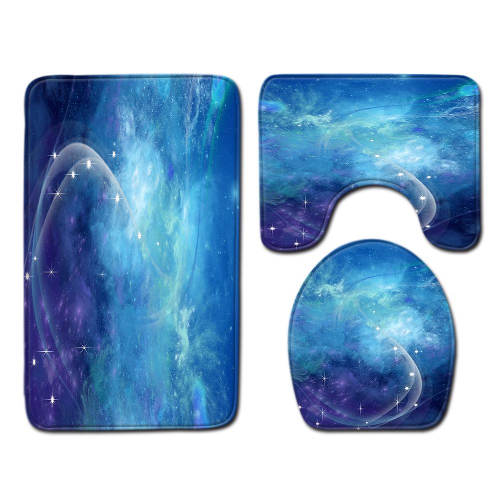 Gradual Change Pattern Toilet Floor Mat Three-Piece Bathroom Three-Piece Carpet Door Mat
