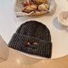 Осень и Зима Корейская Инс Вышивка Теплая Восковая Щенячья Шерстяная Шапка Универсальная Вязаная Шапка Такса Теплая и Ветрозащитная Шапка с Защитой Ушей