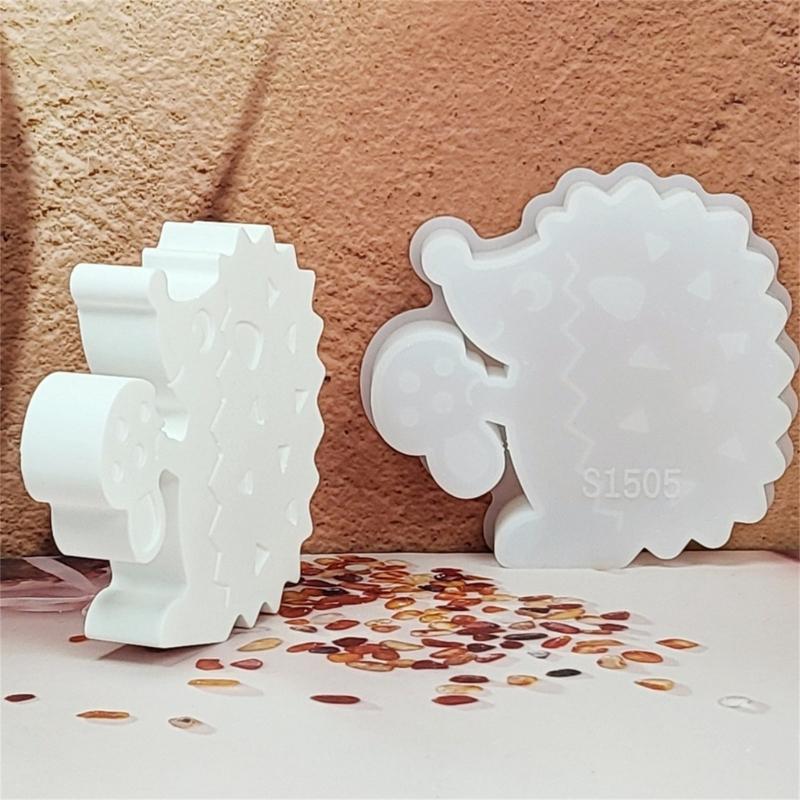 Hedgehog Silicone Molds for Epoxy Resin Making Candle Soap Heat Resistant Easy Demolding Animal Figurine Silicone Mould
