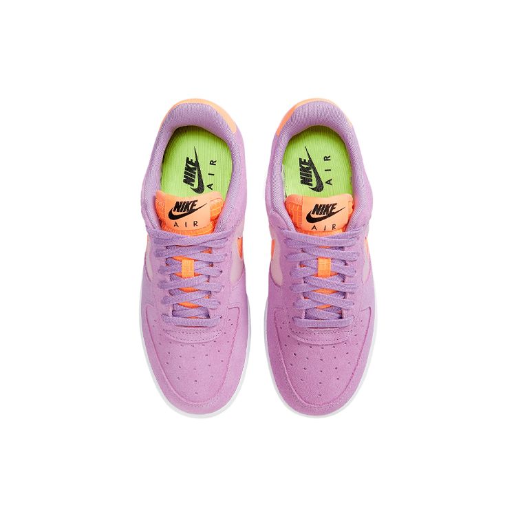 Nike Кроссовки женские низкие Air Force 1 с обхватом, нескользящие, для скейтбординга, оранжево-фиолетовые CJ1647-500