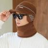 Thickened Velvet Men Beanie Hat Soft Beanies Knitted Hat Outdoor Cap and Scarf Set  Boys Girls
