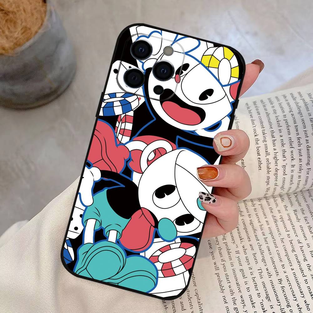 Чехол для телефона Cuphead для iPhone 17, 16, 15, 14, 13, 12, 11 Plus, Pro Max, XS, Мягкий силиконовый черный чехол