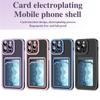Для iPhone 16 15 14 13 12 11 7 8 Xs Xr SE Pro Max Plus Покрытие Прозрачный ТПУ Толкающий рот Вставка Слот для карт Кошелек Сумка Держатель Задняя крышка Shell Case