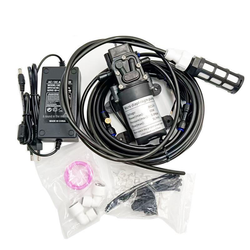 Agricultural Watering Can with Atomizing Nozzle, Sprinkler, Micro-Sprinkler Irrigation, Drip System, Hose, and Timer.