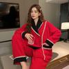 Pajamas For Women  Winter New Style Thickened Warm   Cardigan Household Suit Style Casual Sleepwear