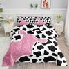 Пододеяльник с коровьим принтом, размер Twin, комплект постельного белья из 3 предметов с коровьим принтом и 2 наволочками, черно-белый пододеяльник, декор спальни