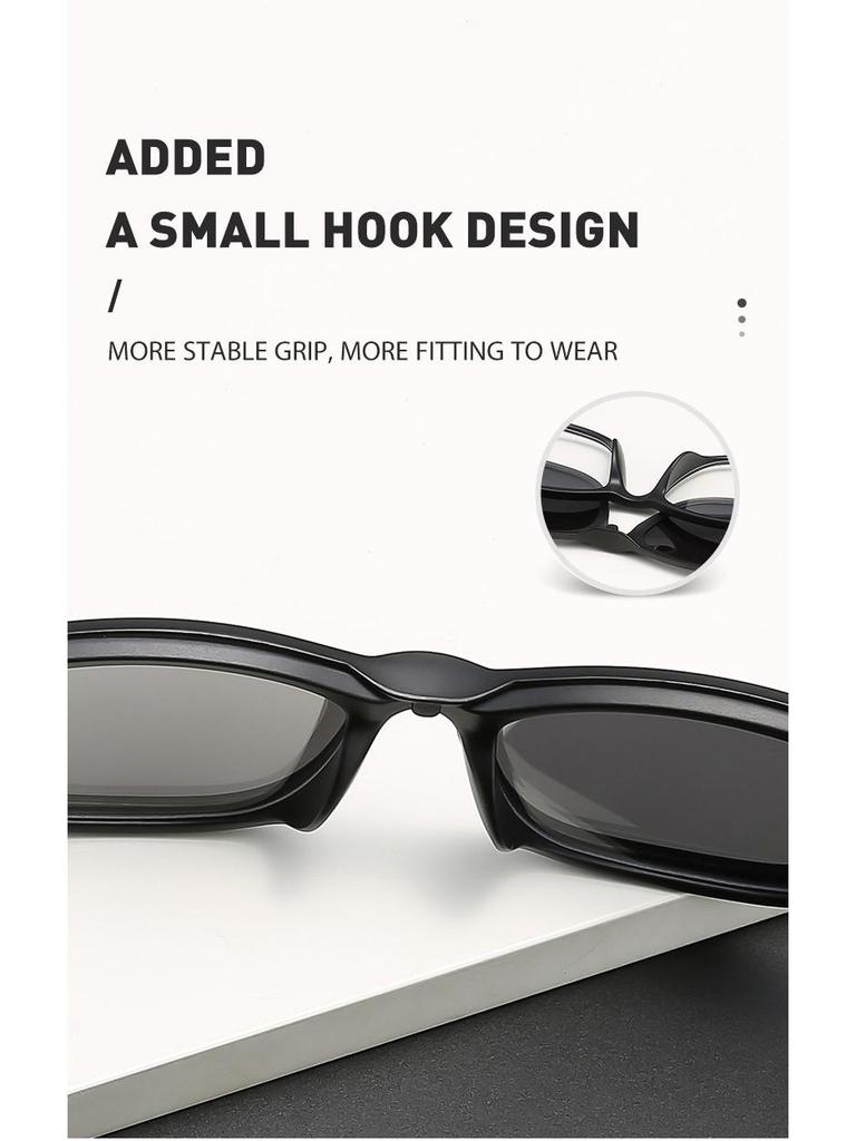 Unisex Retro Sunglasses Set with 5 Magnetic Interchangeable Lenses, Clip-On, In Stock 2213