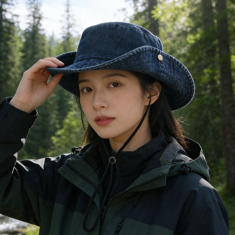 Bucket hat women's outdoor camping mountaineering sun hat sun protection fashion versatile travel sun hat