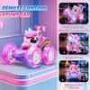 Машина на радиоуправлении «Единорог» для девочек, вращающаяся на 360°, трюковая машина 4x4, с милой подсветкой, перезаряжаемая игрушка-ребенок для подарков на день рождения