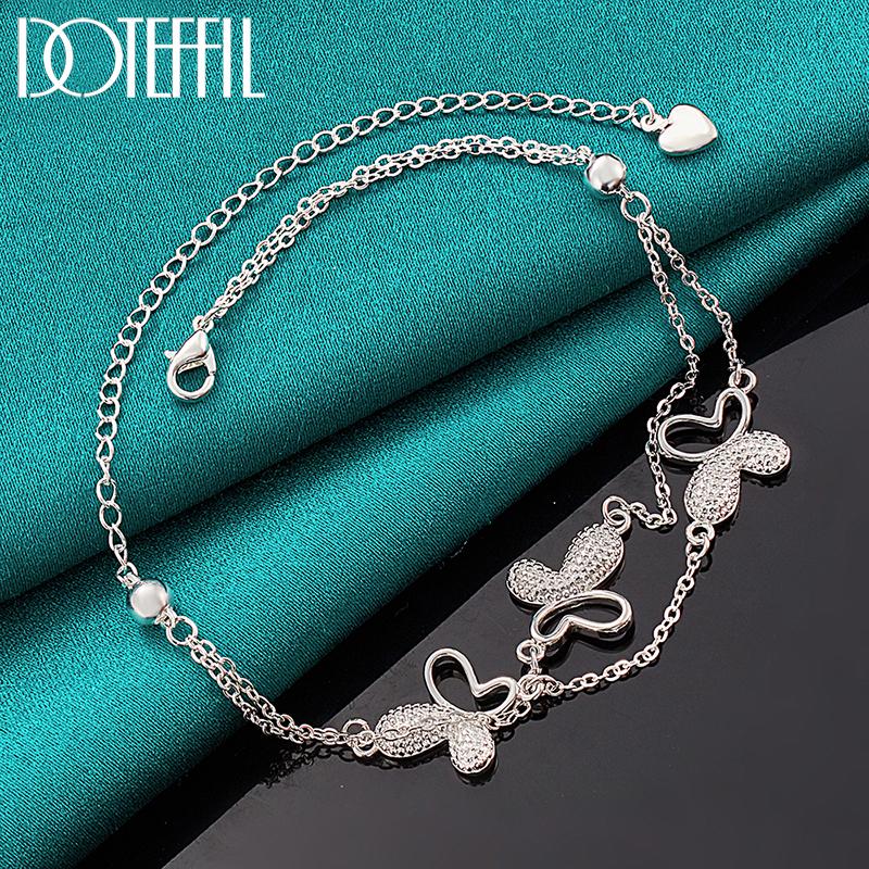 Романтический браслет-бабочка в подарок, серебряные модные украшения