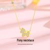 Ferris Wheel Pony Necklace for Women: S925 Sterling Silver, Light Luxury, High-End Clavicle Chain with Micro-Paved Zircon.