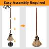 Movie Style Witch Broomstick Electric Broom Toy, with Touch Activated Swinging Prop, Retro Outdoor Yard Halloween Ornament Straw Broom, for