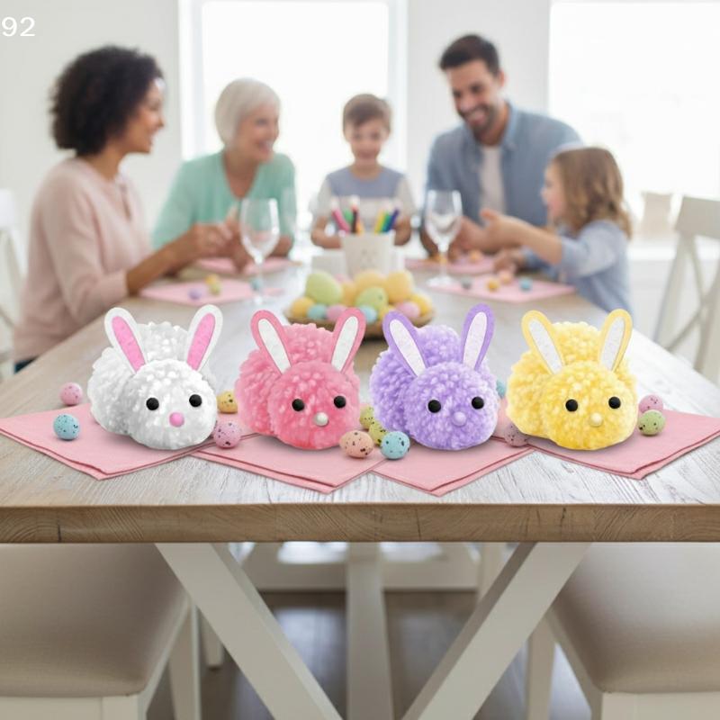 Kids' Easter Basket Stuffers Craft Kit with Cute Stuffed Bunnies