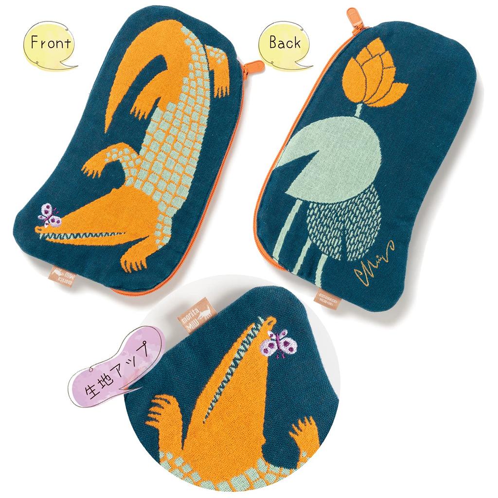 Kusunokibashi Monori Morita MiW Крокодил Темно-синий 22 x 13 см Косметичка, Дизайн, Синий, A-66642-90-KON,