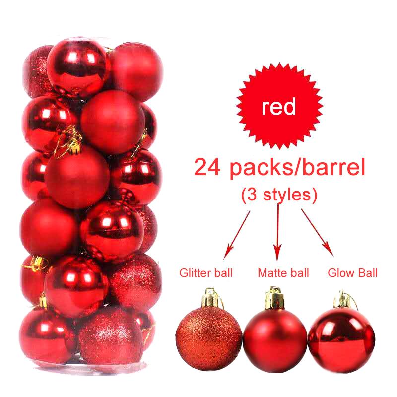 24PCS Christmas Balls Baubles Xmas Tree Ornament Christmas Party Home Decoration