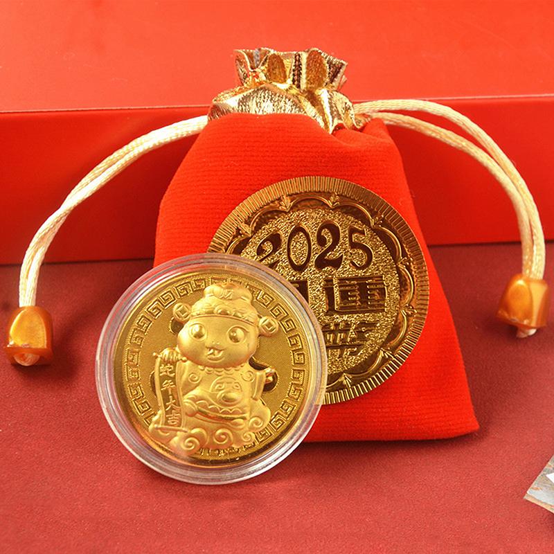 Золотая монета «2025 год Змеи» Памятные монеты Коллекционные памятные монеты с китайским зодиаком
