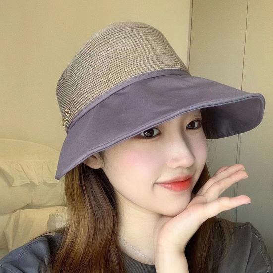 Женская шляпа в стиле рыбака, однотонная шляпа от солнца с регулируемым дизайном, летняя соломенная шляпа для рыбалки на открытом воздухе