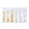 May Brown Self Nail C Curve Slim Nail Parts 6 Types M02175, Gold, Silver, 1 Set