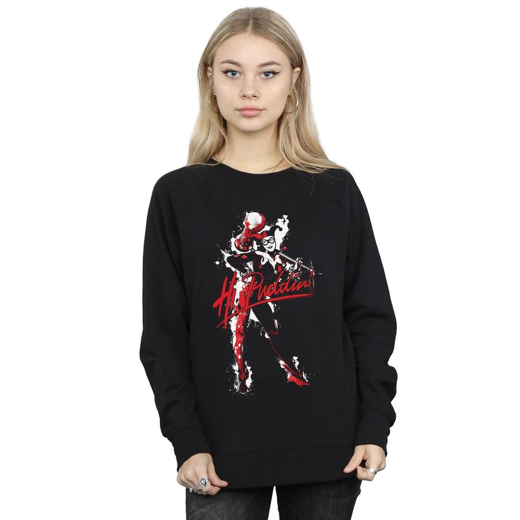 DC Comics Womens/Ladies Harley Quinn Hi Puddin Sweatshirt