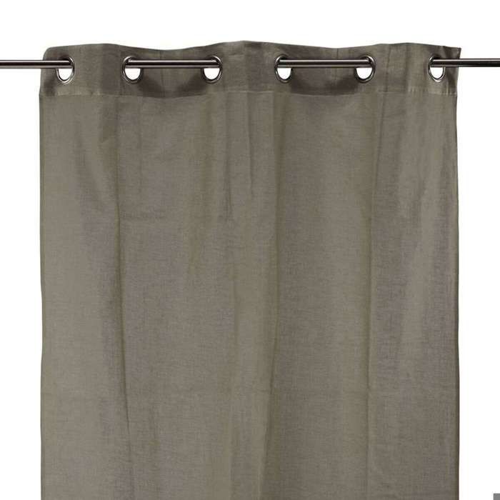 Voilage - THE DECO FACTORY - COTONNADE - 105x250 cm - Taupe foncé - 100% coton - Œillets