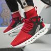 Уличные высокие кроссовки мужские модные повседневные красные кроссовки на платформе мужские оригинальные трикотажные дышащие уличные мужские спортивные туфли
