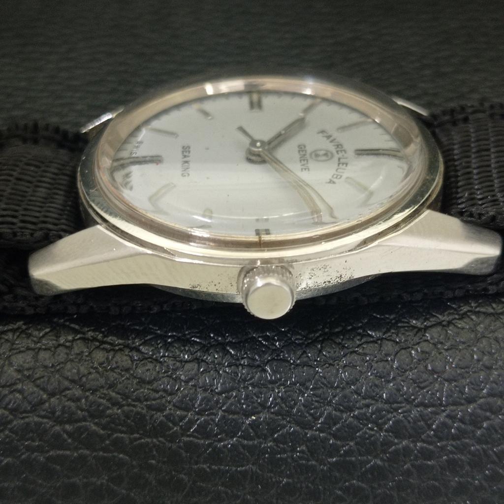 ШВЕЙЦАРСКИЕ ВИНТАЖНЫЕ МУЖСКИЕ ЧАСЫ С РУЧНЫМ ЗАВОДОМ FAVRE LEUBA 253 SEA KING СЕРЫЕ a703016-1 R212-a703016