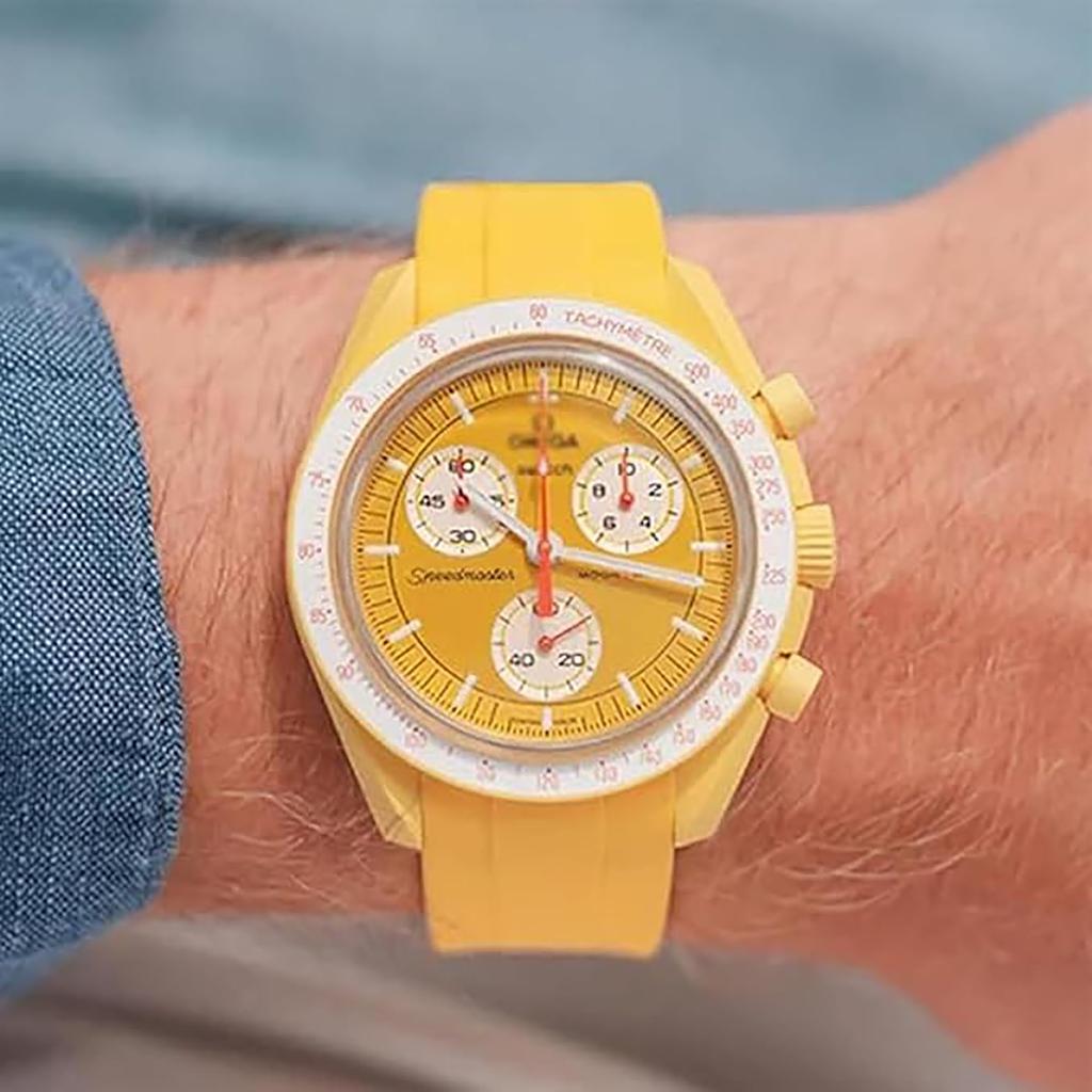 Ремешок для часов 20 мм для и резиновый ремешок для часов с силиконовым водонепроницаемым и включает инструмент для регулировки и пружину Omega, Swatch, MoonSwatch, Omega,