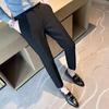 Men's Slim-Fit Striped Nine-Point Trousers - Casual Spring/Summer Business Attire