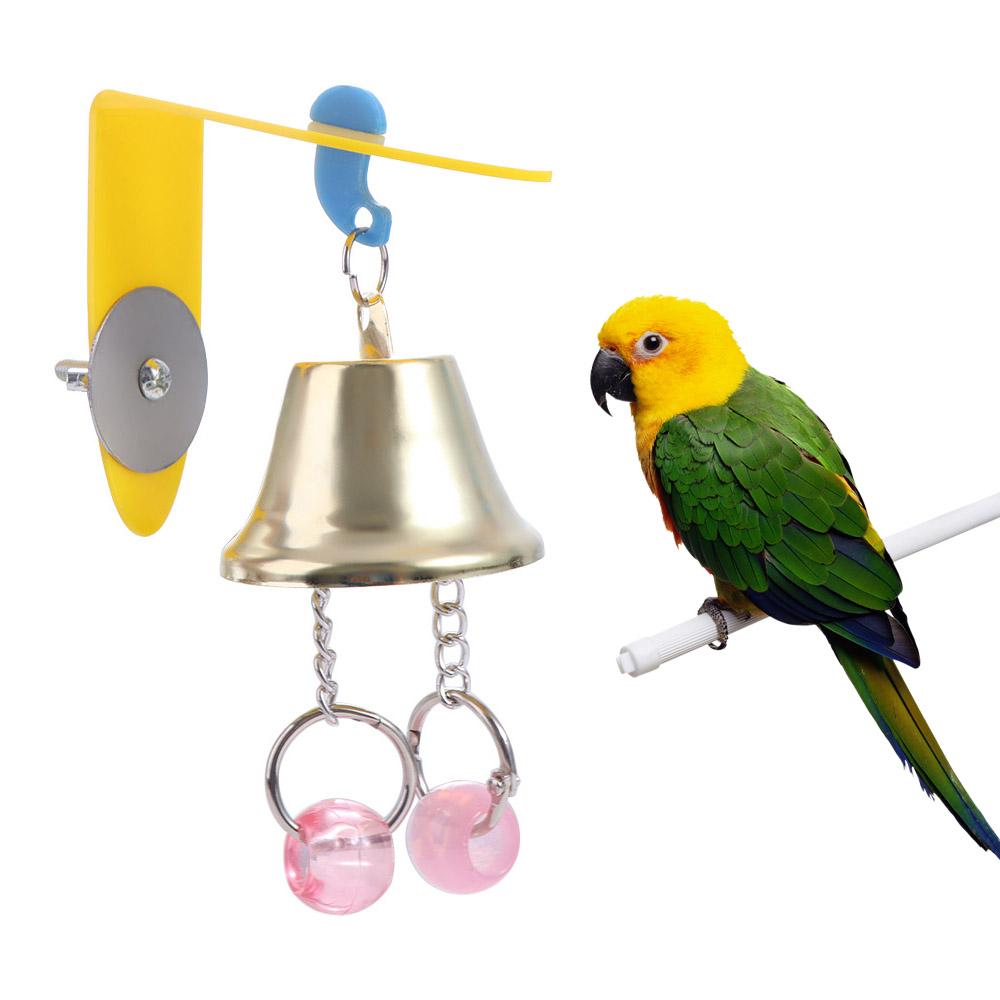 Hanging Parrot Bell Toys Acrylic/Metal Bird Chew Toy for Parakeet Parrots