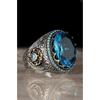 Blue Topaz Stone 925 Sterling Silver Ring 100% Real Blue Topaz Natural