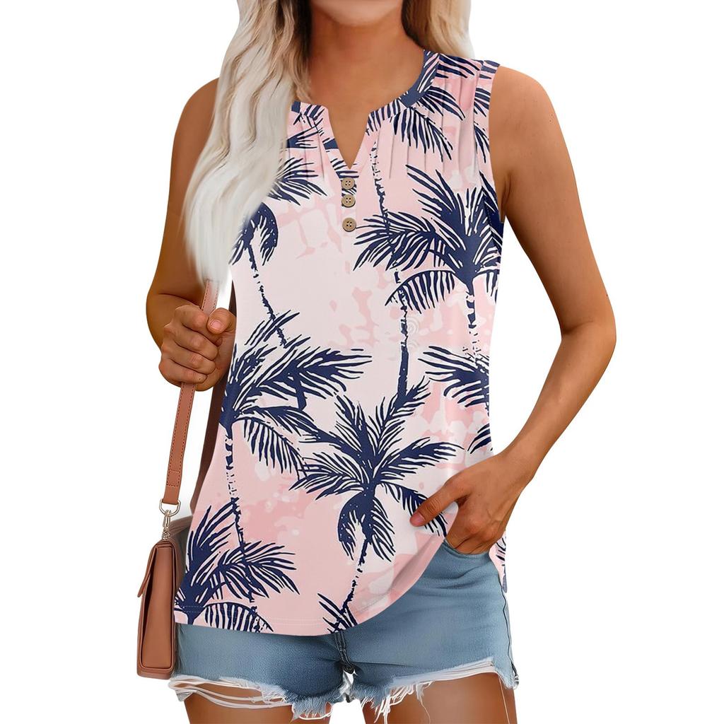 Women's Girl Tank Top Tropical Prints Casual Top Tank Tops For Women Loose Fit Sleeveless Tops Flowy