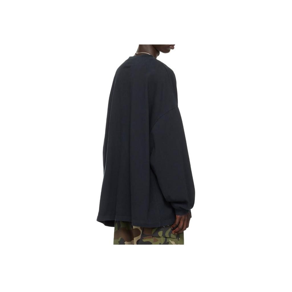 Fear of God Essentials Тяжелая футболка с длинным рукавом Черная Мужские Топы 125BT242010F