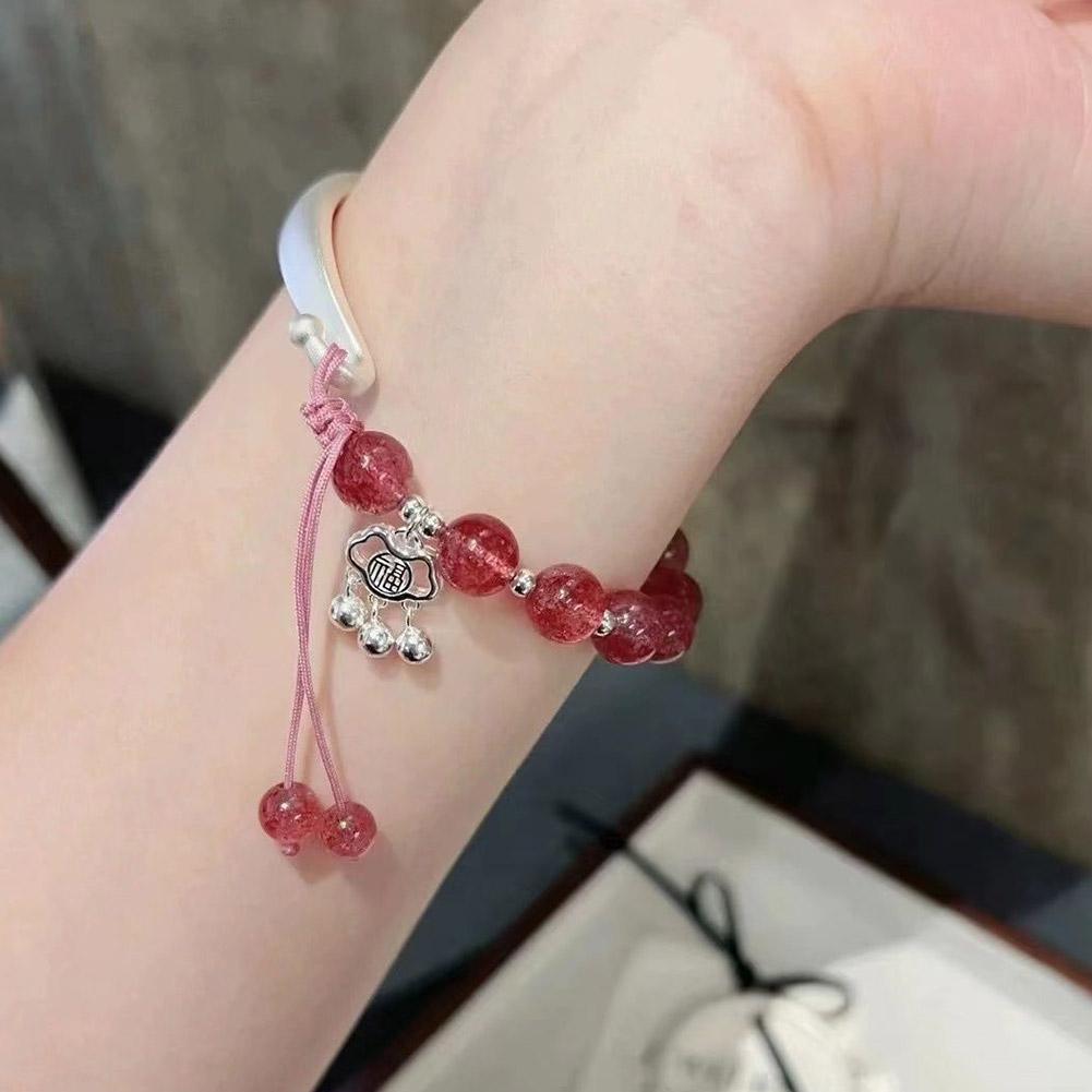 1 комплект ретро браслет колокольчики кисточки для женщин китайский стиль ювелирные изделия бисер кристалл цепи браслеты B U3Y7