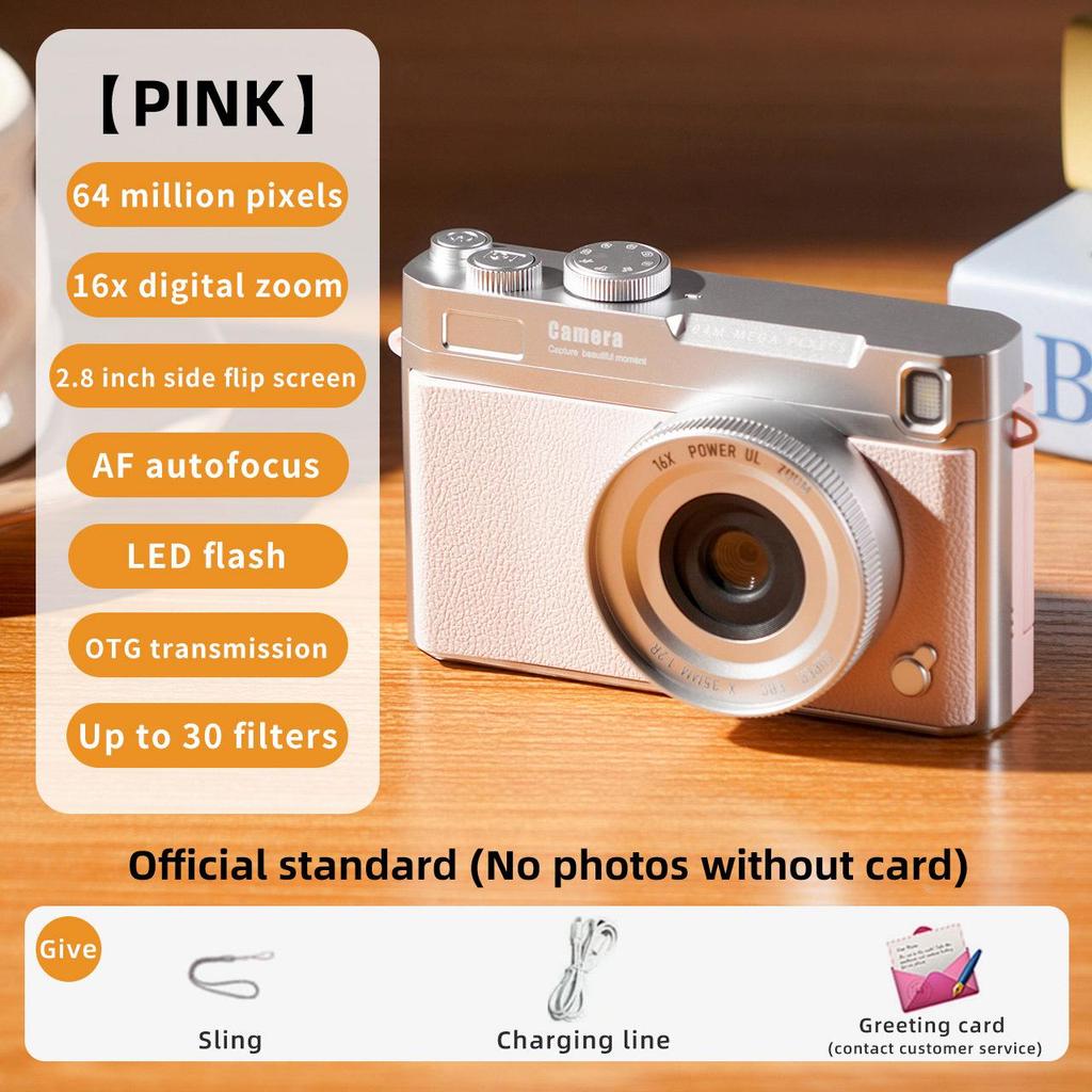 For Cross-Border 4K HD Flip Screen Retro Digital Camera with Phone Transfer Capability