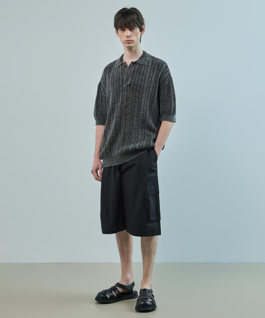 LOGSTORE Rivet Point Half Knit Zip-Up