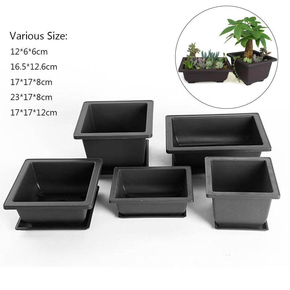Plastic Planter Square Balcony Plant Bowl Succulent Basin Bonsai Flower Pot