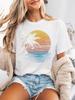 Tropical Palm Tree T-Shirt Soft Women's Tropical Palm Tree Graphic T-Shirt Short Sleeve Crew Neck Casual Top for Summer Woman
