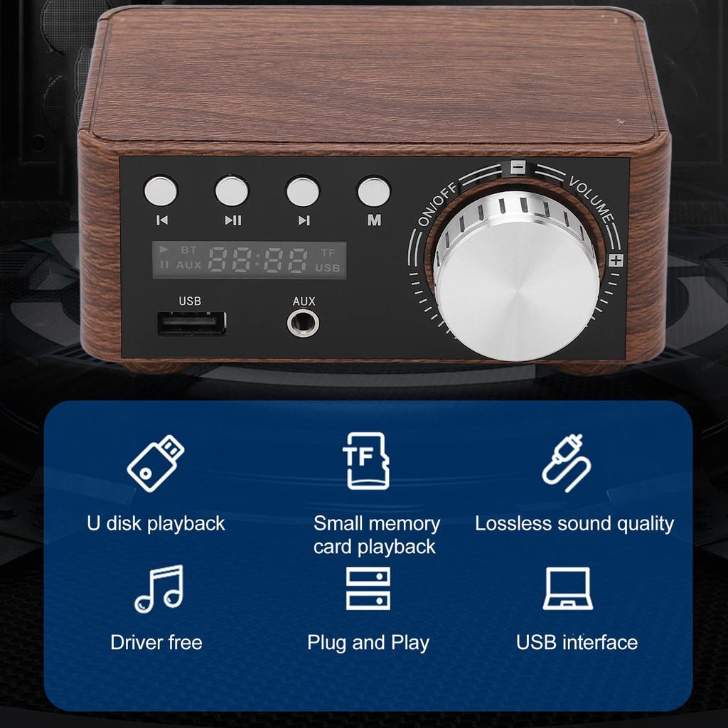 Zerodis Bluetooth усилитель мощности стереоусилитель цифровой усилитель двойной 50 Вт канальный DC стерео аудио вход для мобильного телефона компьютера планшета BT5.0