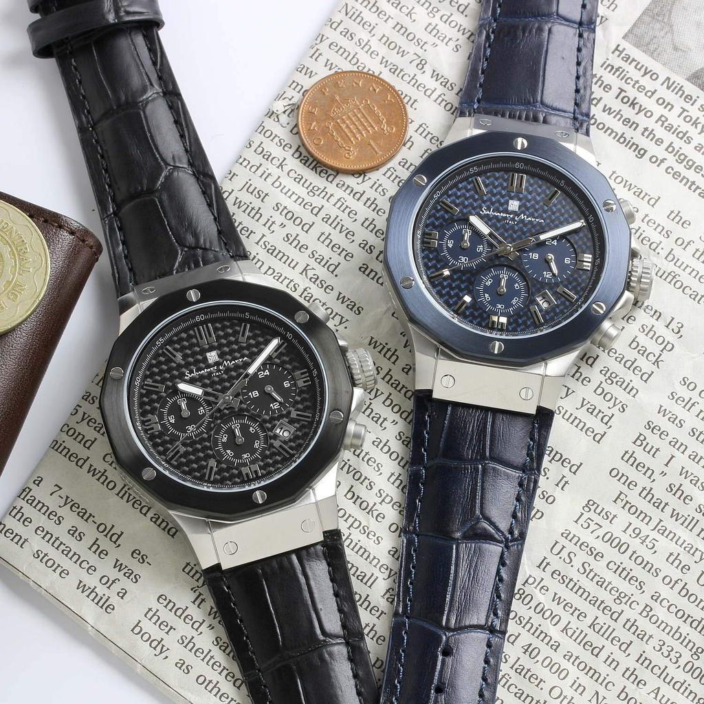 Часы Blue Chronograph 10 ATM Water Resistant Business Formal [Salvatore Mara] Мужские