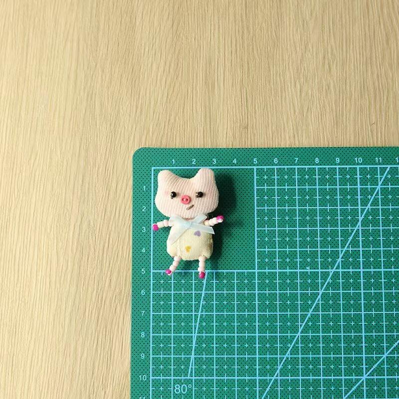 3 Милых Маленьких Свежих Милых Розовых Поросенка Зеленая Лягушка Синий Котенок Одежда Аксессуары Ткань Брошь Женщина