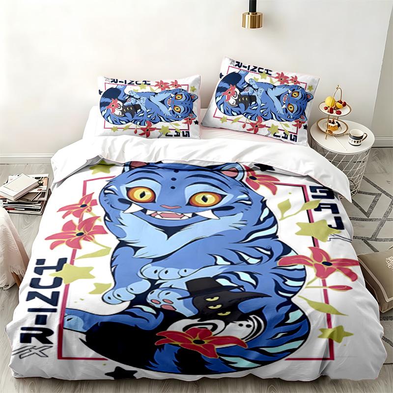 Kpop demon hunters 3pc set Perfect for bedroom use Comfortable bedding set includes a duvet cover and two pillowcases Ideal birthday or Christmas gift